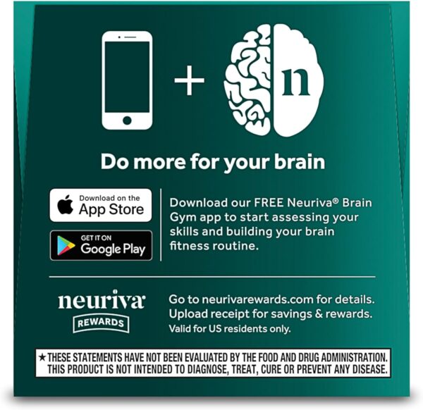 NEURIVA Ultra Decaffeinated Clinically Tested Nootropic Brain Supplement for Mental Alertness, Memory, Focus & Concentration, Cognivive, Neurofactor, Phosphatidylserine, Vitamins B6 B12, 60 Capsules - Image 16