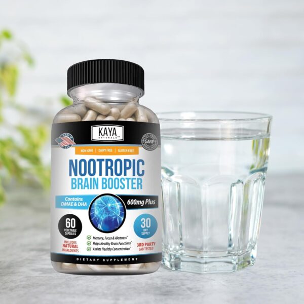 Kaya Naturals - Nootropic Brain Booster - for Memory & Focus - Brain Support Supplement - Focus & Concentration & Learning Accuracy - Cognitive Function - 60 Count - Image 6