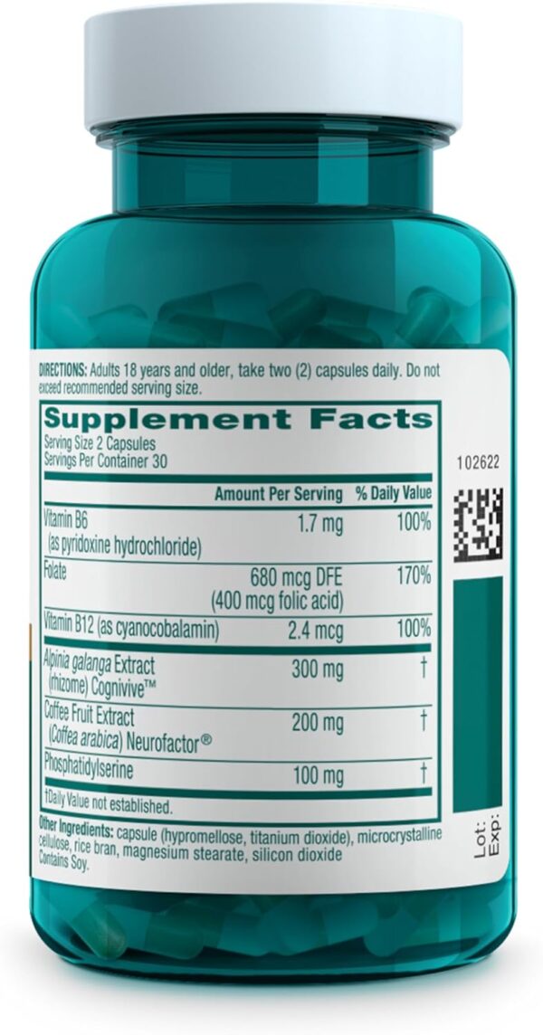 NEURIVA Ultra Decaffeinated Clinically Tested Nootropic Brain Supplement for Mental Alertness, Memory, Focus & Concentration, Cognivive, Neurofactor, Phosphatidylserine, Vitamins B6 B12, 60 Capsules - Image 26
