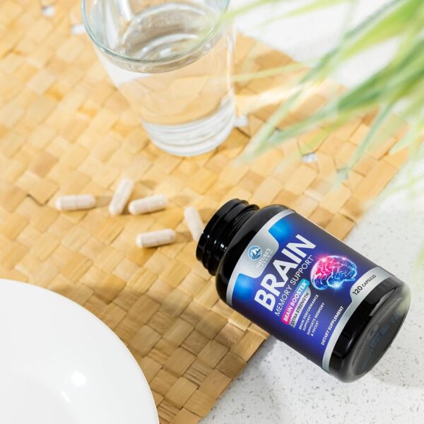 Brain Supplement Memory Pills - Nootropics Support for Concentration, Clarity, Energy & Focus - Brain Health with Bacopa, Cognitive Vitamins, Phosphatidylserine, DMAE - Brain Booster - 120 Capsules - Image 9