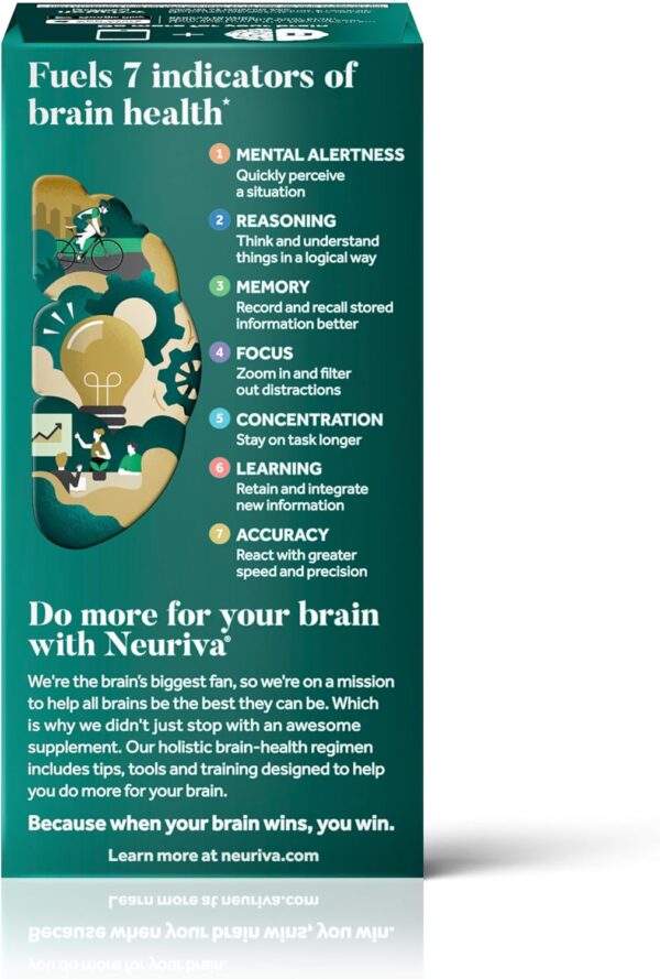 NEURIVA Ultra Decaffeinated Clinically Tested Nootropic Brain Supplement for Mental Alertness, Memory, Focus & Concentration, Cognivive, Neurofactor, Phosphatidylserine, Vitamins B6 B12, 60 Capsules - Image 13