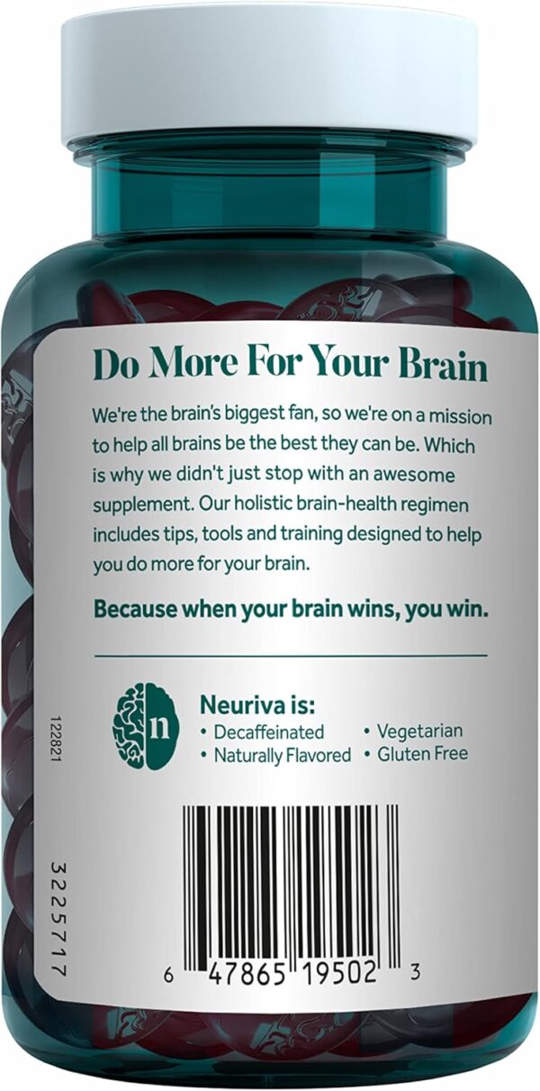 NEURIVA Plus Brain Supplement for Memory,Focus & Concentration+Cognitive Function with Vitamins B6 & B12 and Clinically Tested Nootropics Phosphatidylserine and Neurofactor,50ct Strawberry Gummies - Image 19