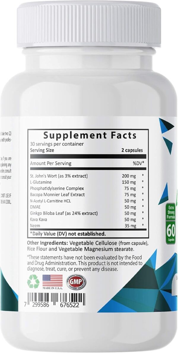 Limitless Brain Boost (60 caps) - Memory, Focus, Mental Clarity - Nootropics Scientific Formula for Enhance Performance, Super Ginkgo Biloba, St John Wort Extract, DMAE - Image 6