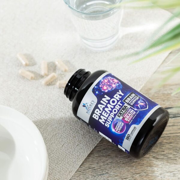 Brain Supplements for Memory and Focus - 40 Nootropics & Vitamins to Support Mental Alertness, Clarity & Concentration, Brain Health Cognitive Memory Pills, B6, B12, Phosphatidylserine - 180 Capsules - Image 9