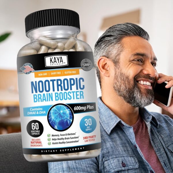 Kaya Naturals - Nootropic Brain Booster - for Memory & Focus - Brain Support Supplement - Focus & Concentration & Learning Accuracy - Cognitive Function - 60 Count - Image 7