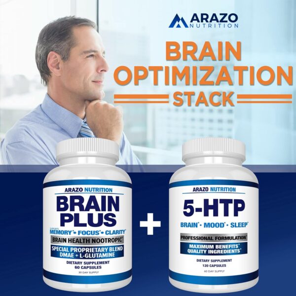 Arazo Nutrition Premium Brain Function Supplement – Memory, Focus, Clarity – Nootropic Booster with DMAE, Bacopa Monnieri, L-Glutamine, Multi Vitamins, Multi Minerals - Image 5