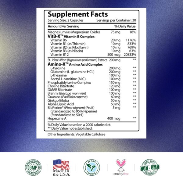 Brain Booster - Nootropic Supplement to Enhance Cognitive Function - 60 Vegan Friendly Capsules - 1 Bottle - Image 7